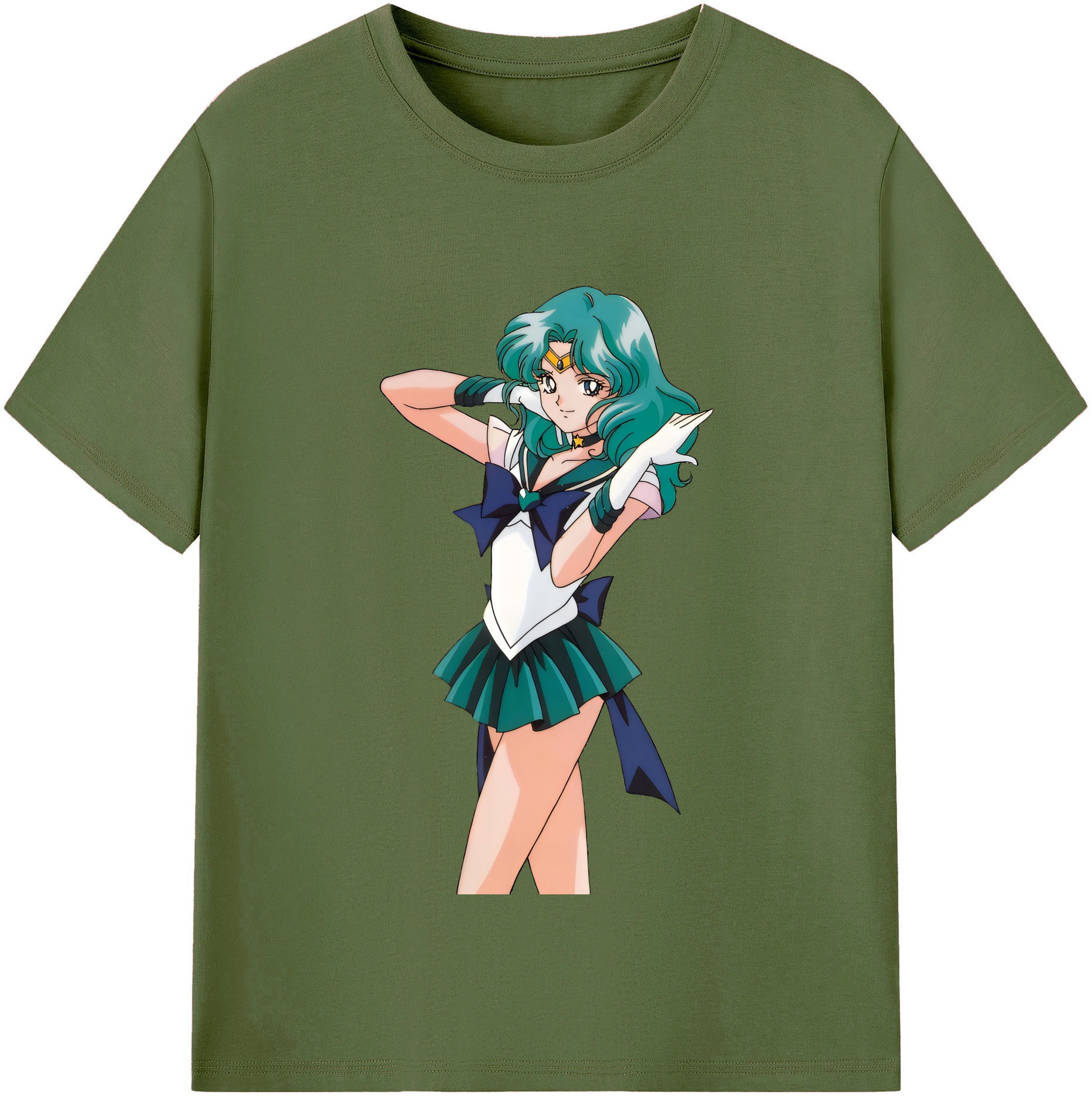 （画像用） 美少女戦士セーラームーン 海王 みちる（かいおう みちる） Sailor Moon Kaiou Michiru 綿100％半袖Tシャツ（フロントプリント）